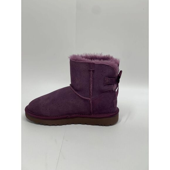 UGG Women's Mini Bailey Bow Metallic Spots Boots - Pinot Noir 5M - Picture 4 of 8